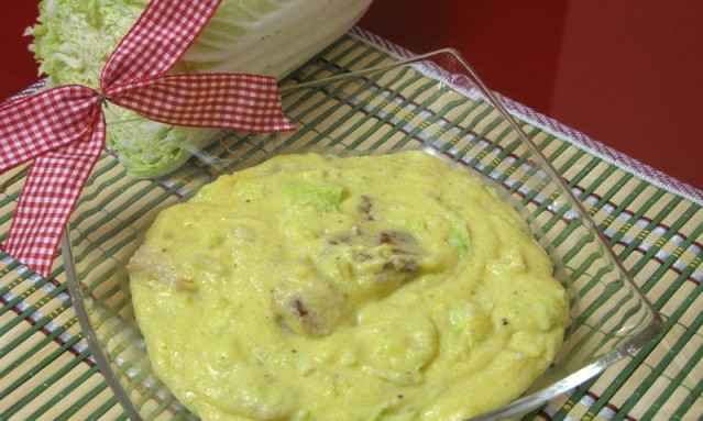 Полента с курицей и пекинской капустой